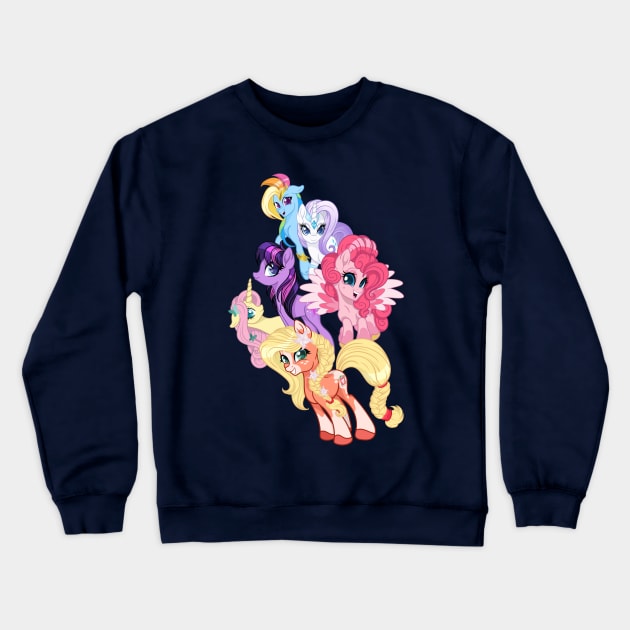 My Little Pony G5 Inspired Mane 6 Crewneck Sweatshirt by SketchedCrow